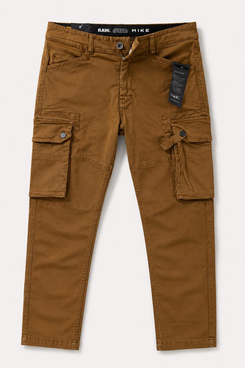Men's Brown Cargo Pants with Functional Utility Pockets – All-Day Wear