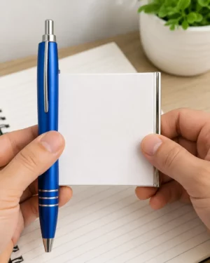 Advanced Mini Adhesive Note Pen Collection with Desktop Organizer