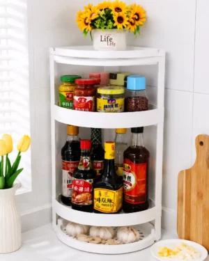 Contemporary Multi-Tier Corner Kitchen Storage Rack System - image 1