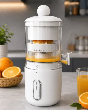 Compact Electric Citrus Press Juicer with Automated Extraction System