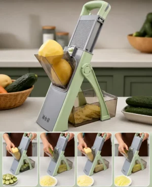Manual Vegetable Slicer and Cutter Set with Built-In Storage Container - image 1