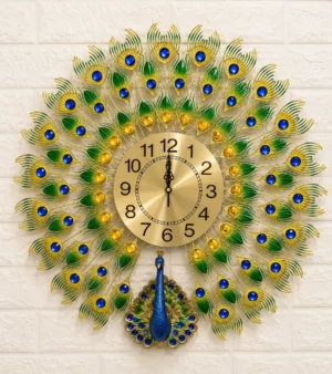 Premium Peacock Inspired Designer Timepiece Wall Clock