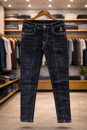 Men's Sleek Black Slim Fit Jeans – Contemporary Stretch Denim