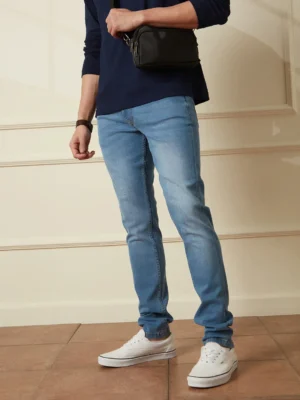 Sky Blue Slim Fit Denim Jeans for Men