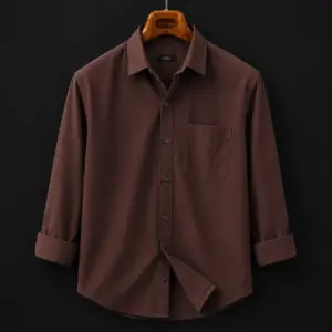 Men's Chocolate Brown Cotton Casual Shirt - Premium Quality at Unbeatable Price