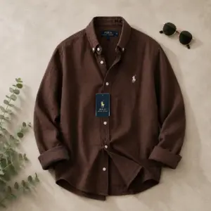 Classic Neutral Buttoned Long Sleeve Dress Shirt for Men