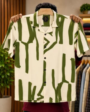 Men's Modern Abstract Print Shirt | Easy-Fit Half Sleeve Casual Wear | Trendy Summer Essential