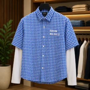 Men's Plaid Overlay Shirt | Checked Cotton Casual Wear | Modern Urban Collection