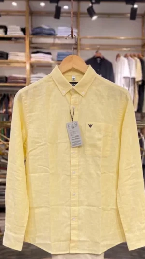 Men's Premium Linen Button-Up Shirt – Breathable Summer Essential