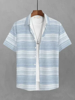 BreezeWave Patterned Summer Shirt – Contemporary Style, All-Day Comfort