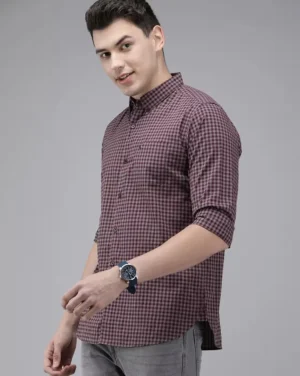 Burgundy Plaid Professional Shirt — Refined Style for the Modern Man
