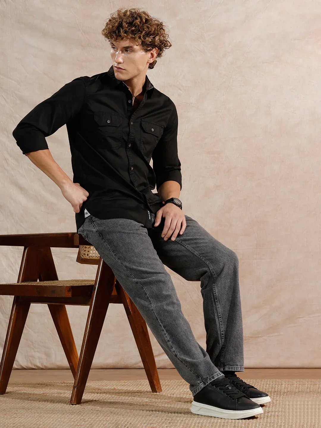 Timeless Charcoal Casual Relaxed-Fit Denim