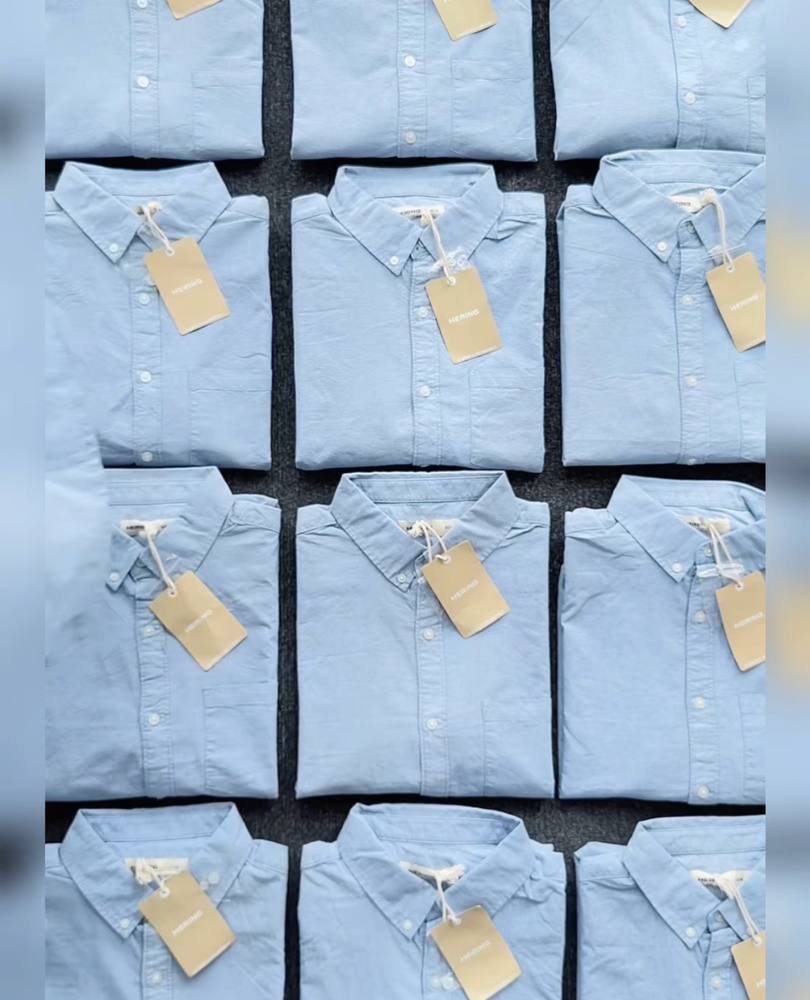 Men's Sky Blue Oxford Cotton Shirt – Button Down Collar Full Sleeve Regular Fit Casual Shirt