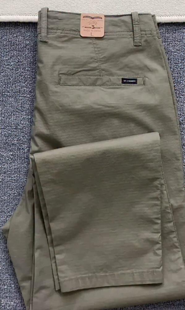 Olive Green Quick-Dry Chino Trousers for Men - Lightweight Nylon Straight Fit
