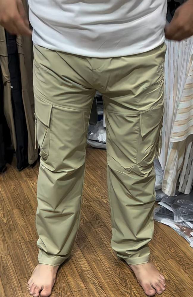 Men's Sage Green Tactical Cargo Trousers - Relaxed Fit with Six Utility Pockets & Elastic Cuffs