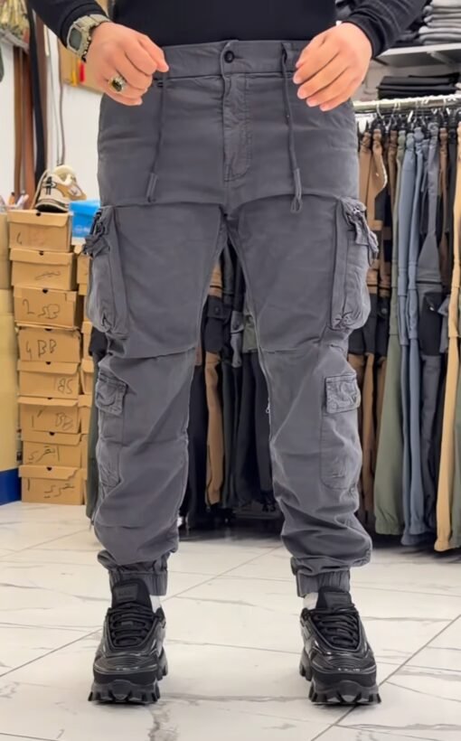 Men's Charcoal Gray Cargo Joggers – Versatile Urban Streetwear Style