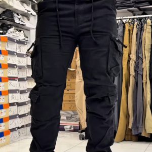 Men's Black Tactical Cargo Joggers – Premium Streetwear Pants