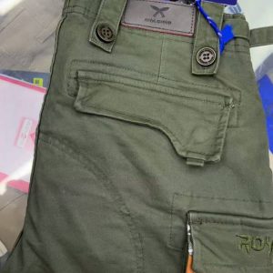 Men's Olive Green Cotton Cargo Trousers – Multi-Pocket Regular Fit Combat Pants with Camouflage Lining