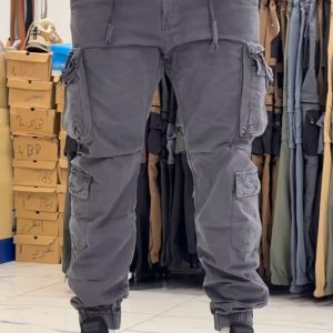 Men's Charcoal Gray Cargo Joggers – Contemporary Urban Streetwear