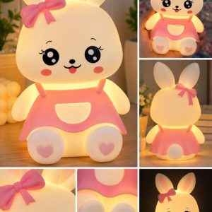 Pink Bunny LED Night Lamp