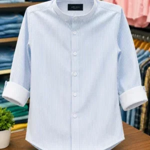 Men's Vertical Stripe Long Sleeve Shirt | Contemporary Smart Casual Style