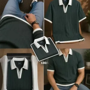 Men's Half-Sleeve Ribbed Polo & Casual Shirt | Affordable Premium Quality Summer Essential